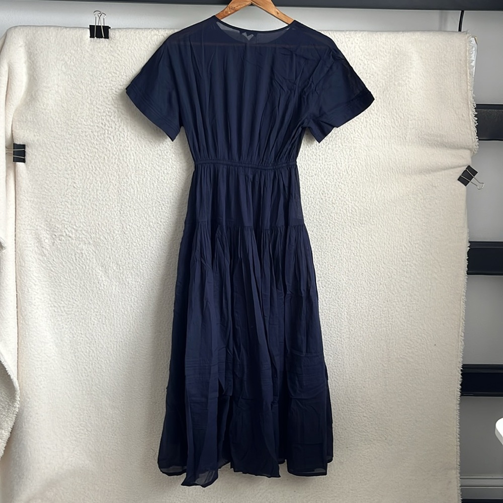 J Crew Navy Blue Pintuck shirtdress‎ in cotton voile Womens XXS - Picture 4 of 5